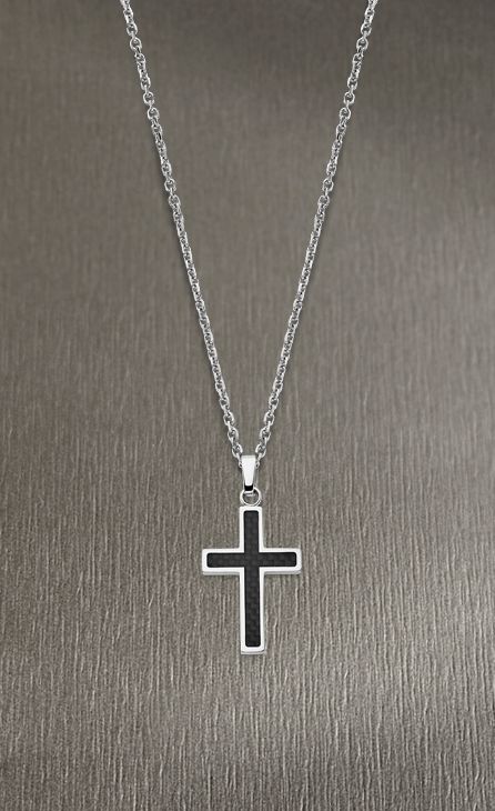 Collier croix acier pour homme