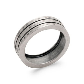 bague argent martelée