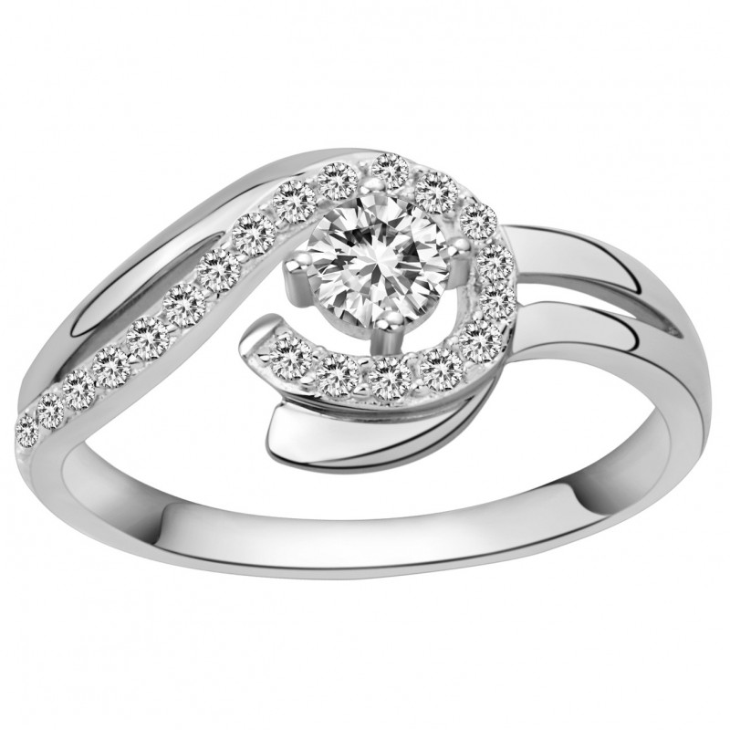 Bague en argent solitaire