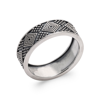 bague argent losanges