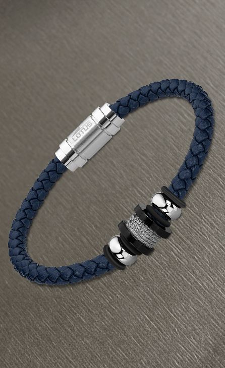 bracelet cuir bleu marine