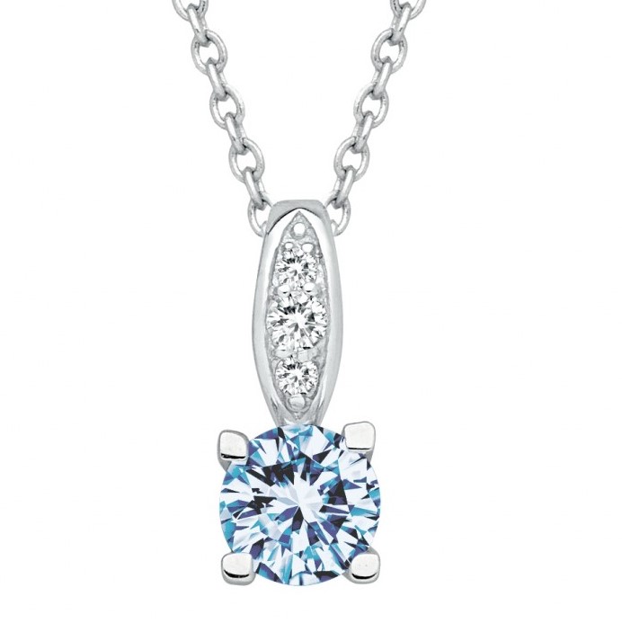 collier argent spinelle